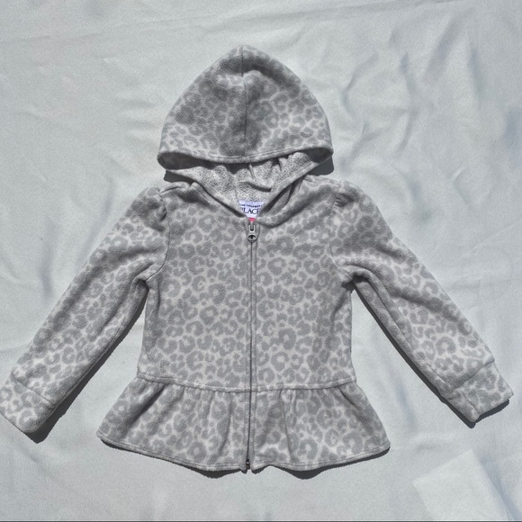 Childrens Place White/Grey Leopard Print Hoodie - Picture 15 of 15